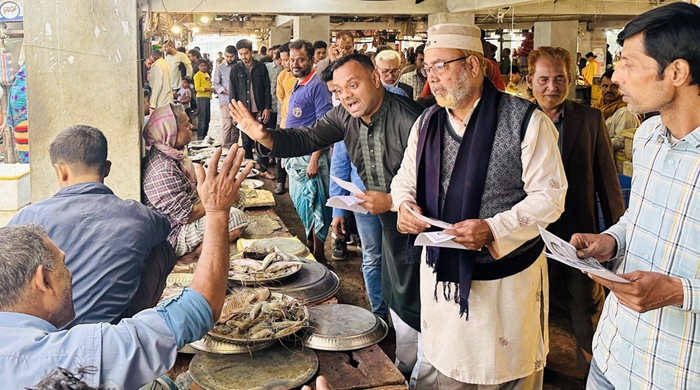 রাজবাড়ী-১ আসনের ধানের শীষে  পক্ষে পৌর বিএনপির গণসংযোগ